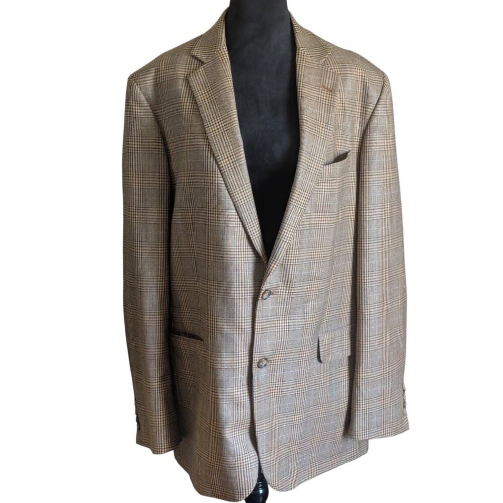 Brooks Brothers 1818 Madison Plaid Italian Wool Blazer Sport Coat Size 43L